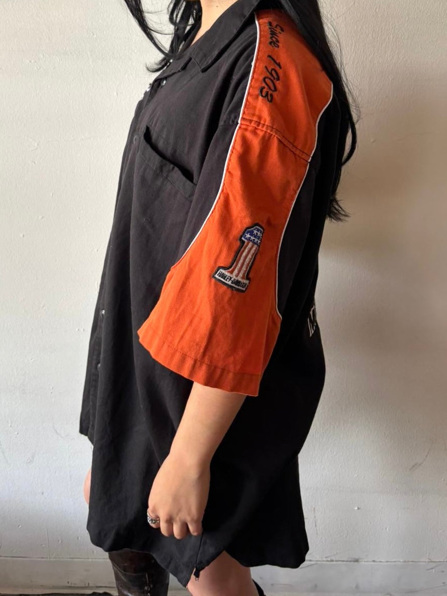 Vintage Harley Davidson Button Up