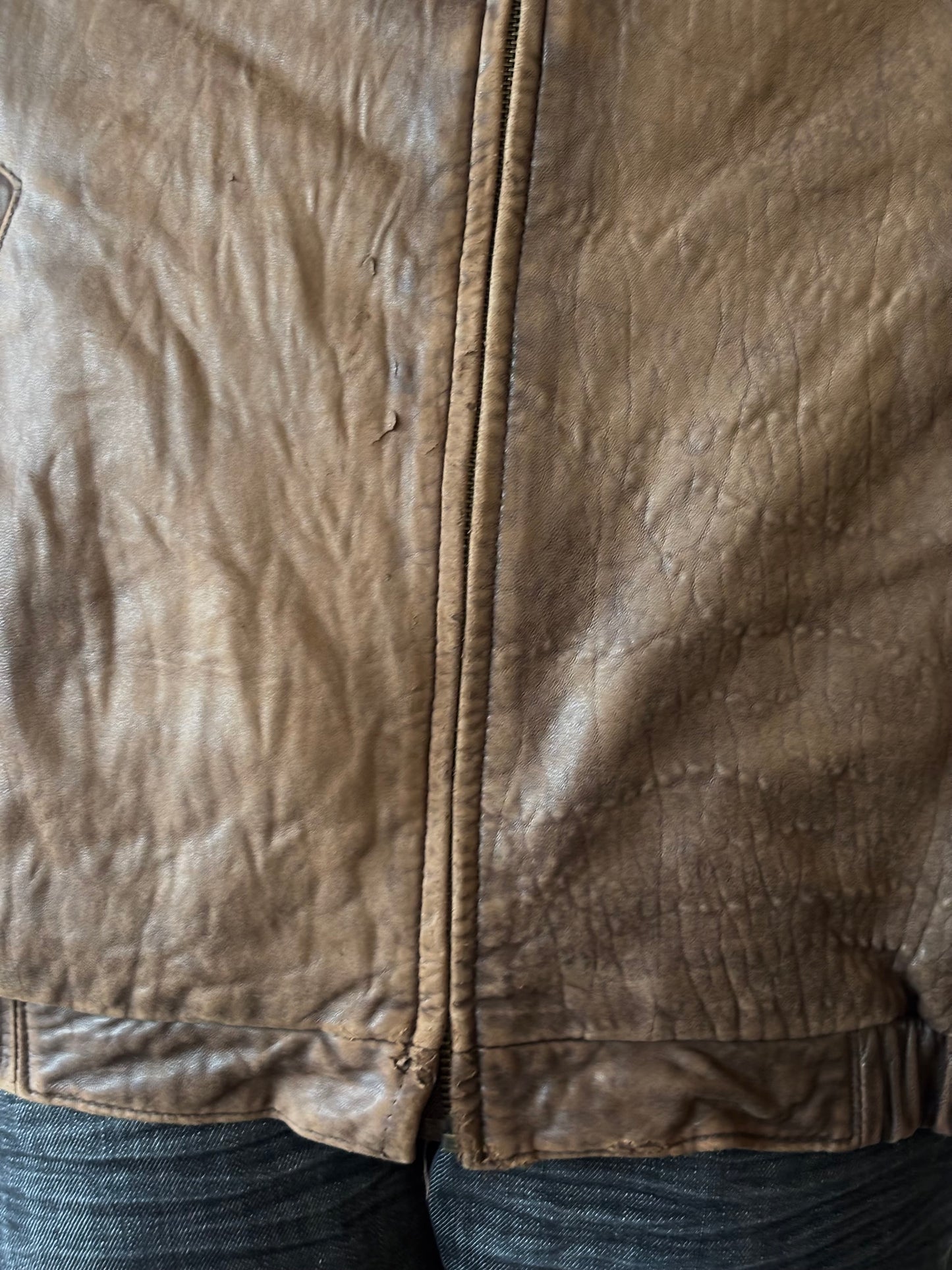 Vintage Brown Leather Jacket