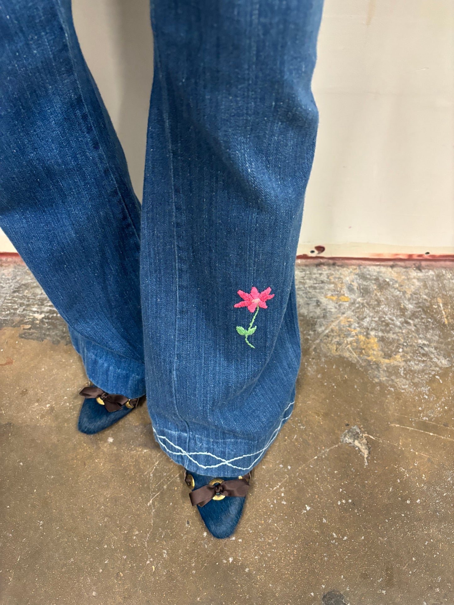 Vintage Bell Bottom Blue Jeans