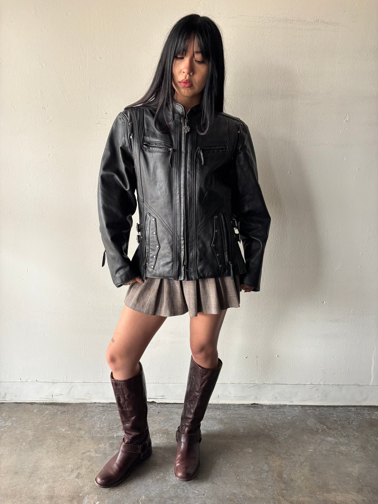 Vintage Harley Davidson Studded Leather Jacket