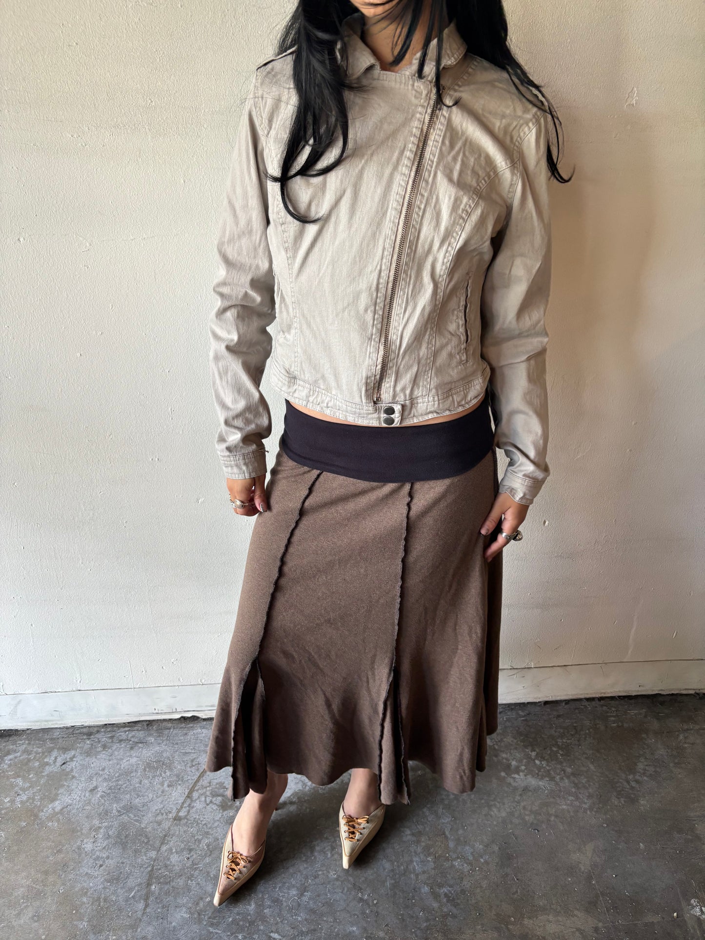 Vintage Asymmetrical Zip Up Jacket