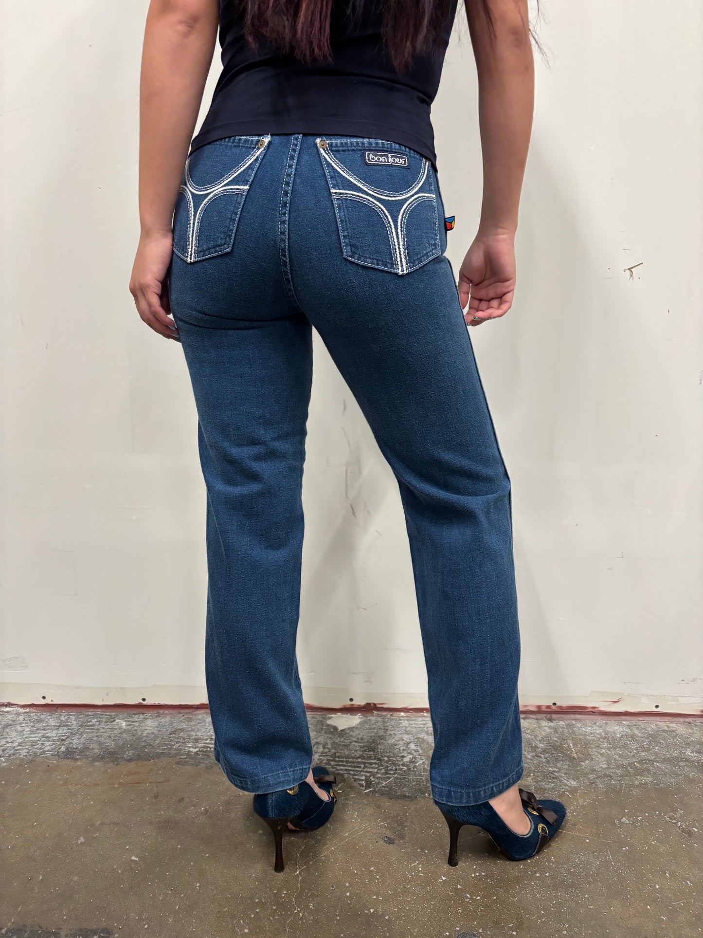 Vintage Bonjour Blue Jeans