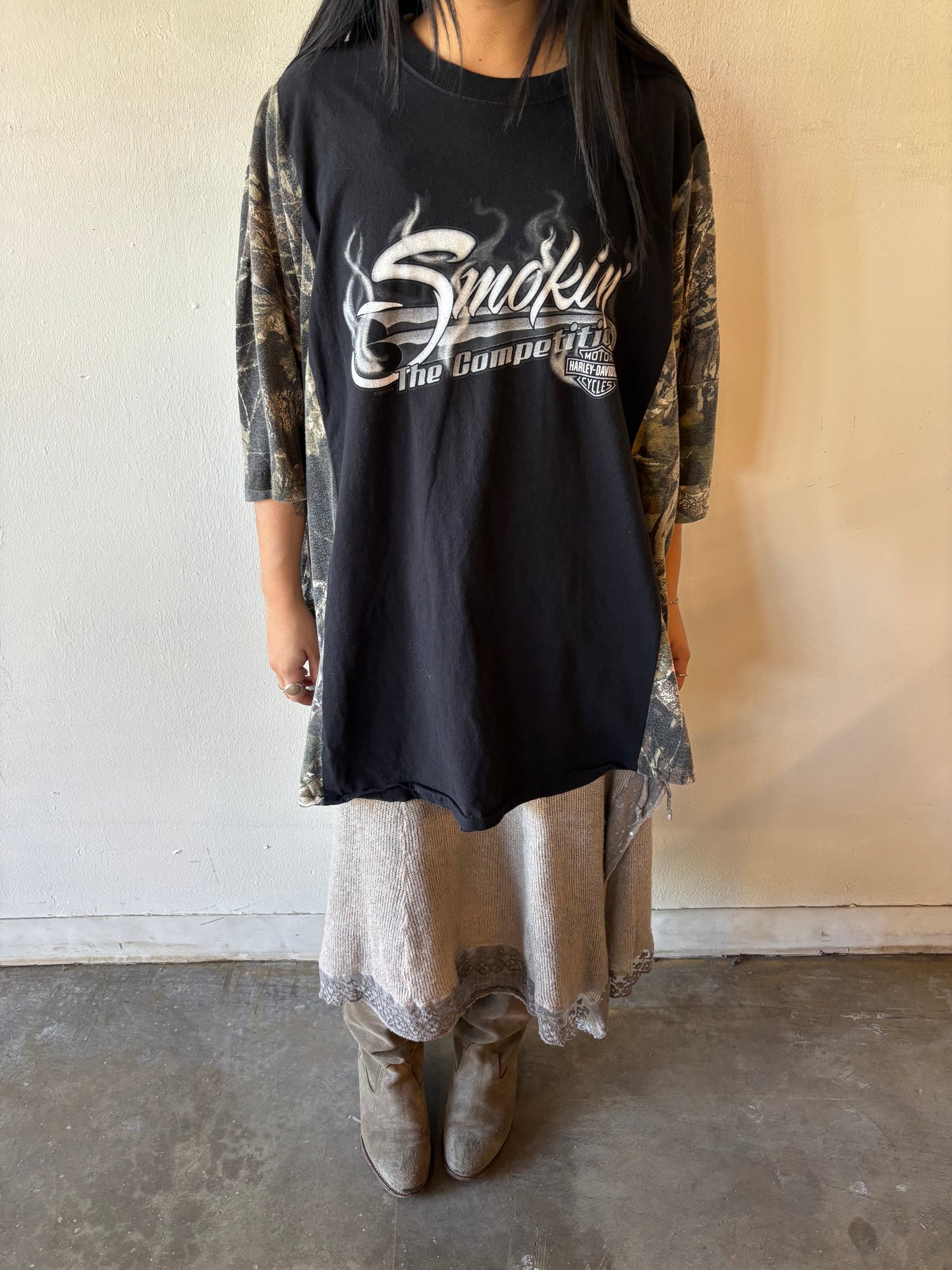 Reworked Harley Davidson Camo Shirt