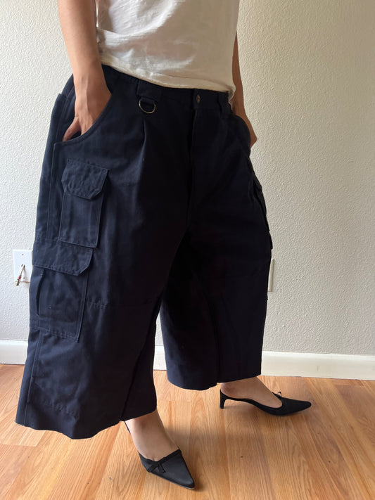 Reworked Blue Cargo Baggy Jorts