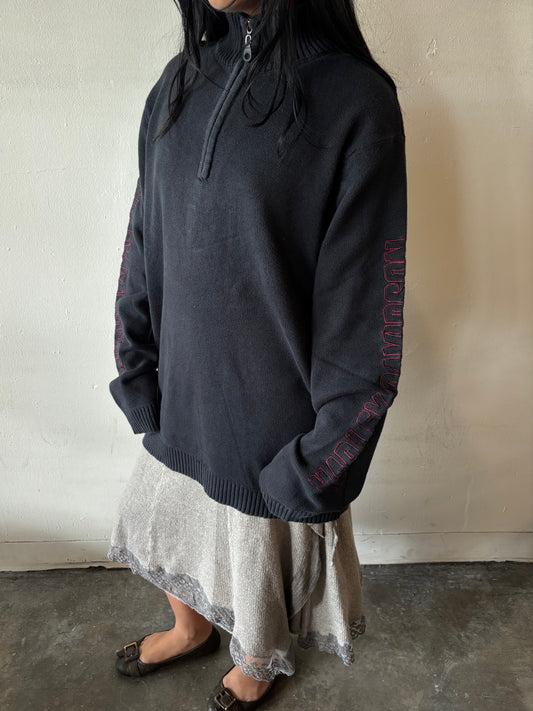 Vintage Harley Davidson Half Zip Sweater