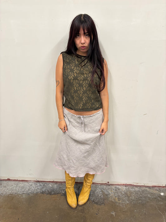 Military Green Lace Tank