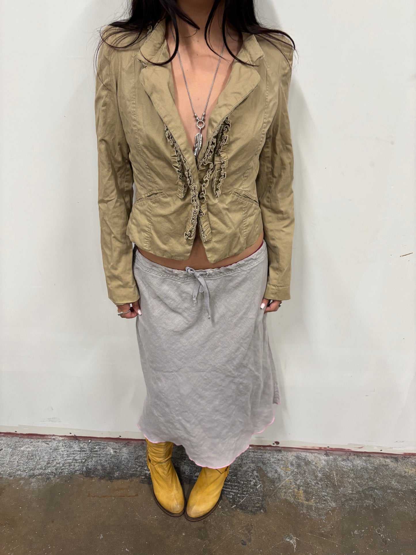 Tan Ruffled Jacket
