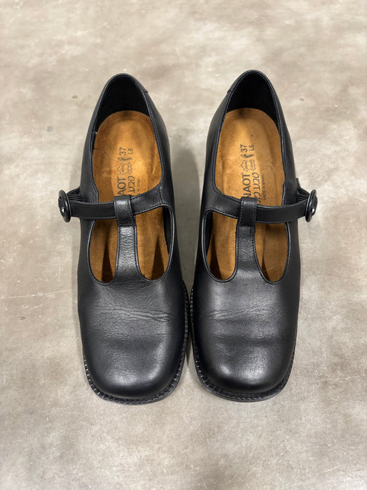 NAOT Black Leather Mary Jane Heels