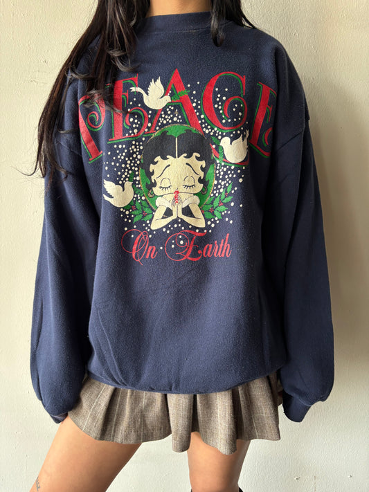 Vintage Betty Boop Peace on Earth Crewneck