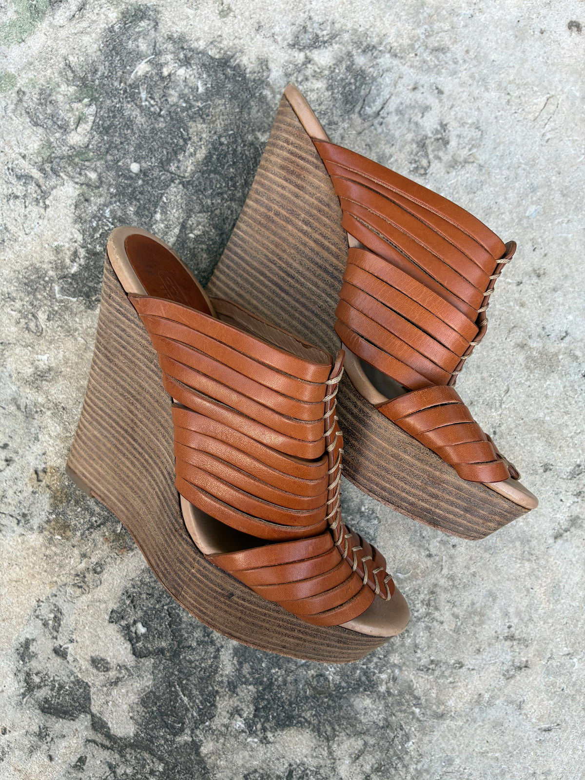 Vintage Coach Leather Wedges