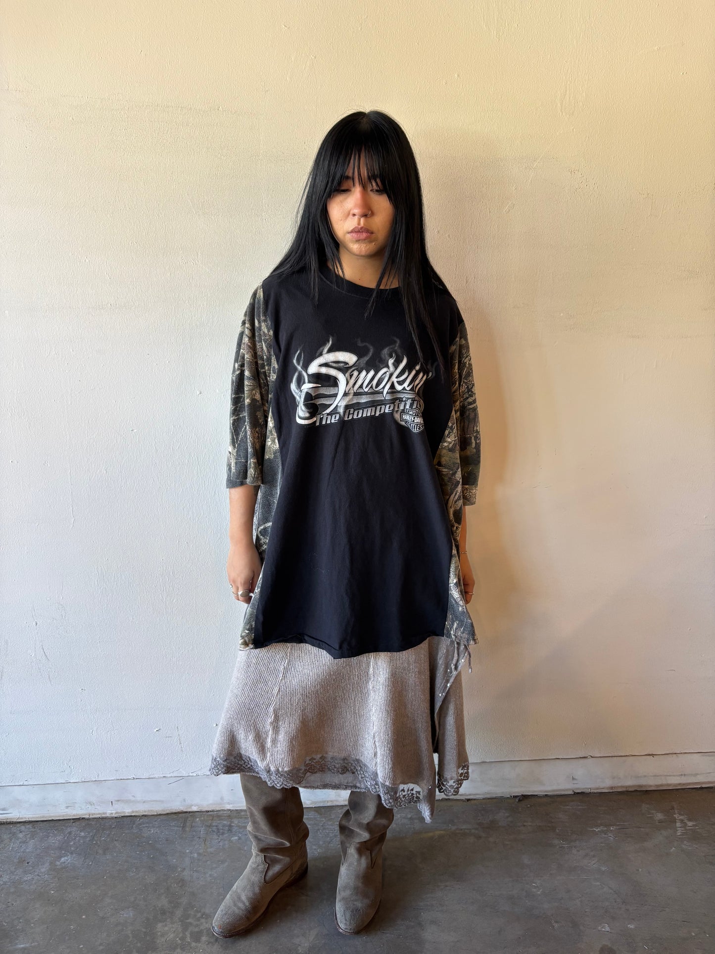 Reworked Harley Davidson Camo Shirt