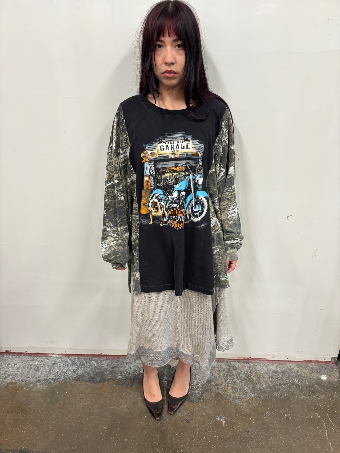 Reworked Harley Davidson Camo Shirt