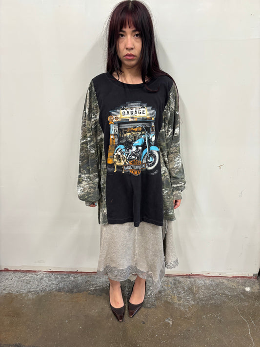 Reworked Harley Davidson Camo Shirt