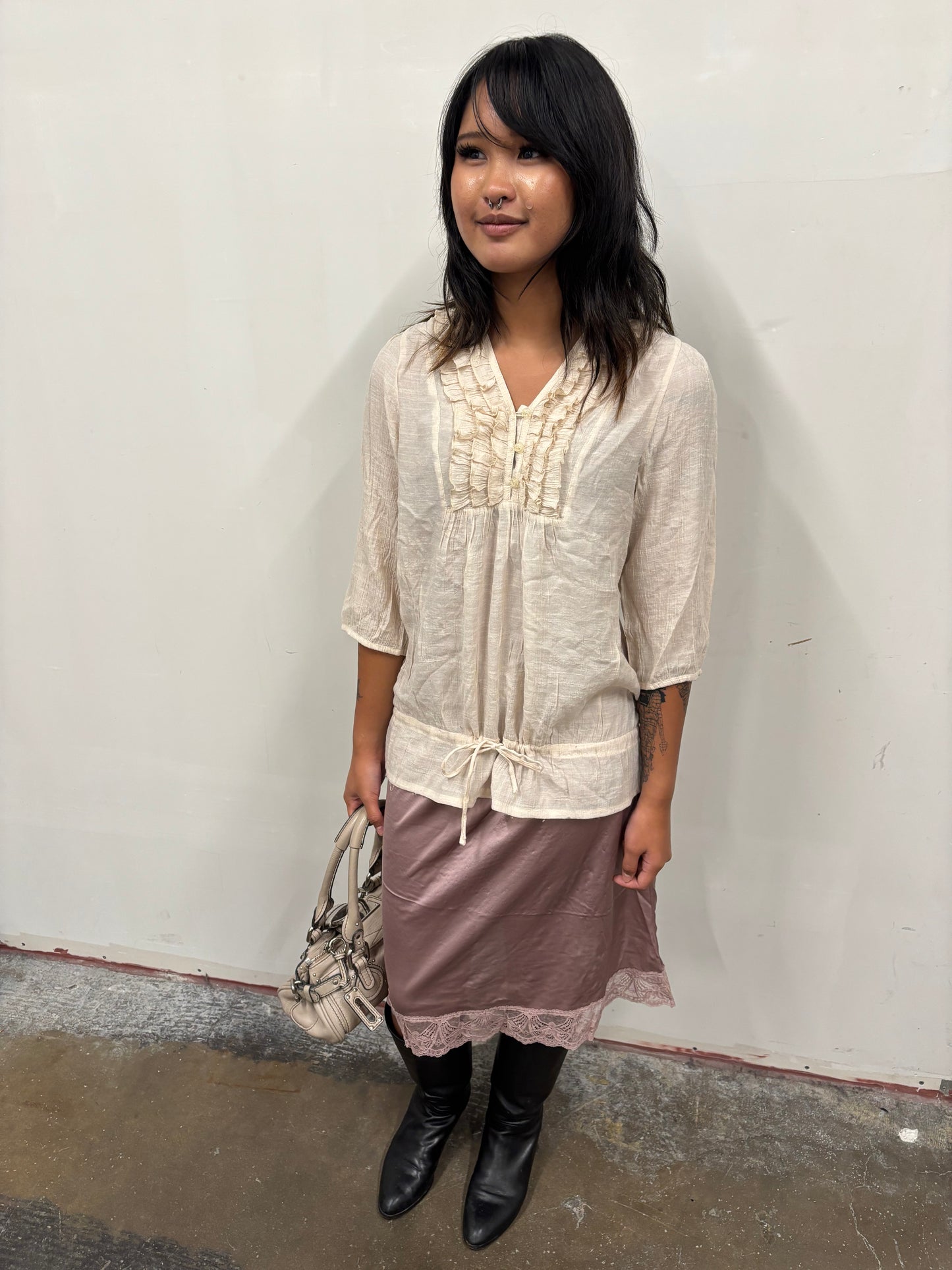 Lace Top W/ Tie
