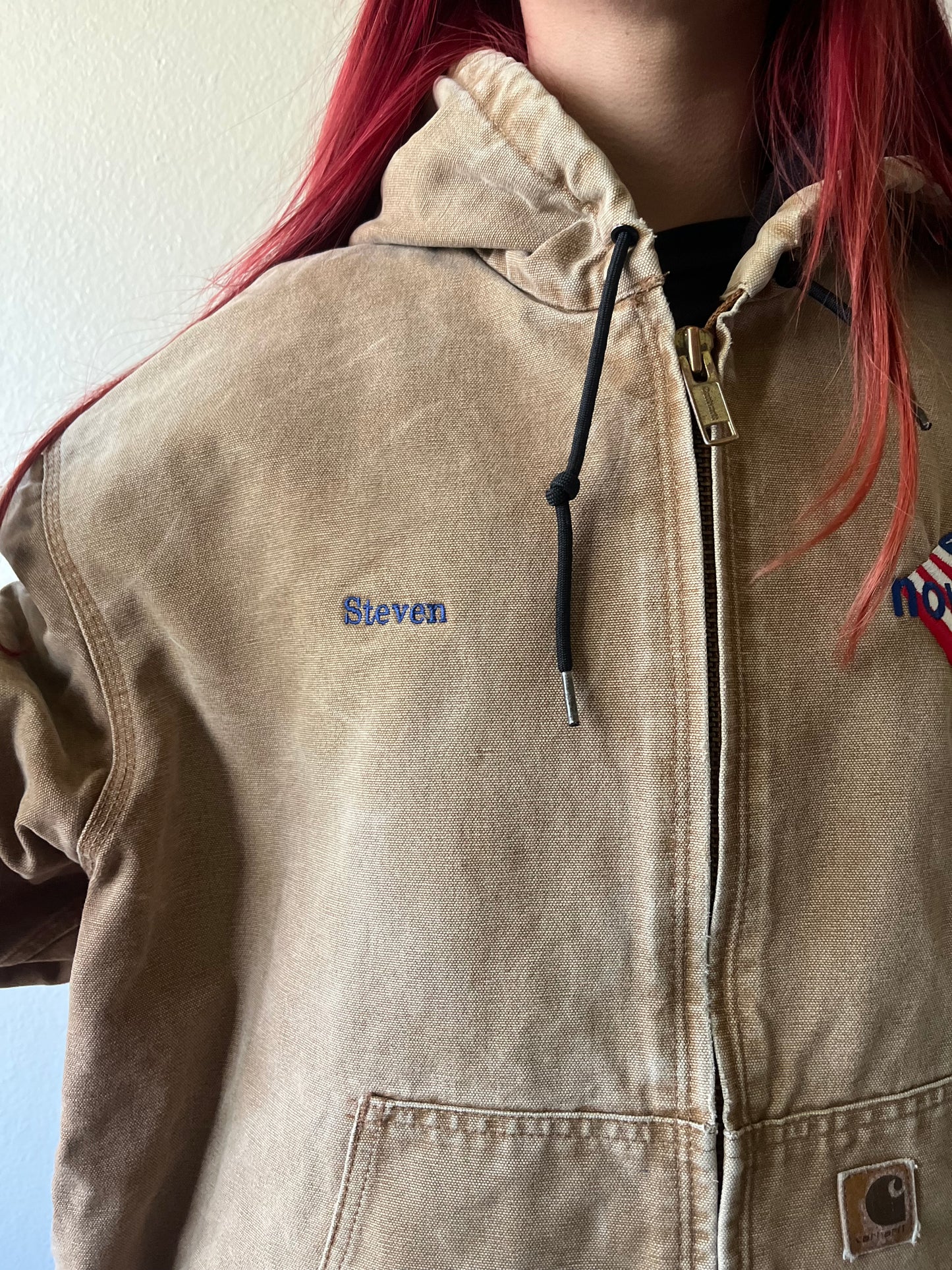 Carhartt Beige Zip Up Work Wear Jacket