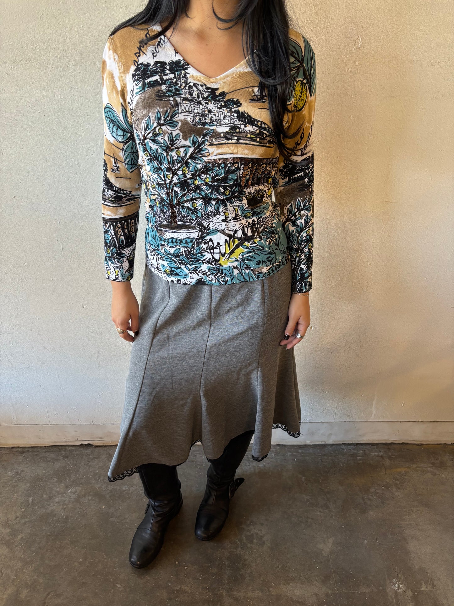 Vintage Unique Print Top