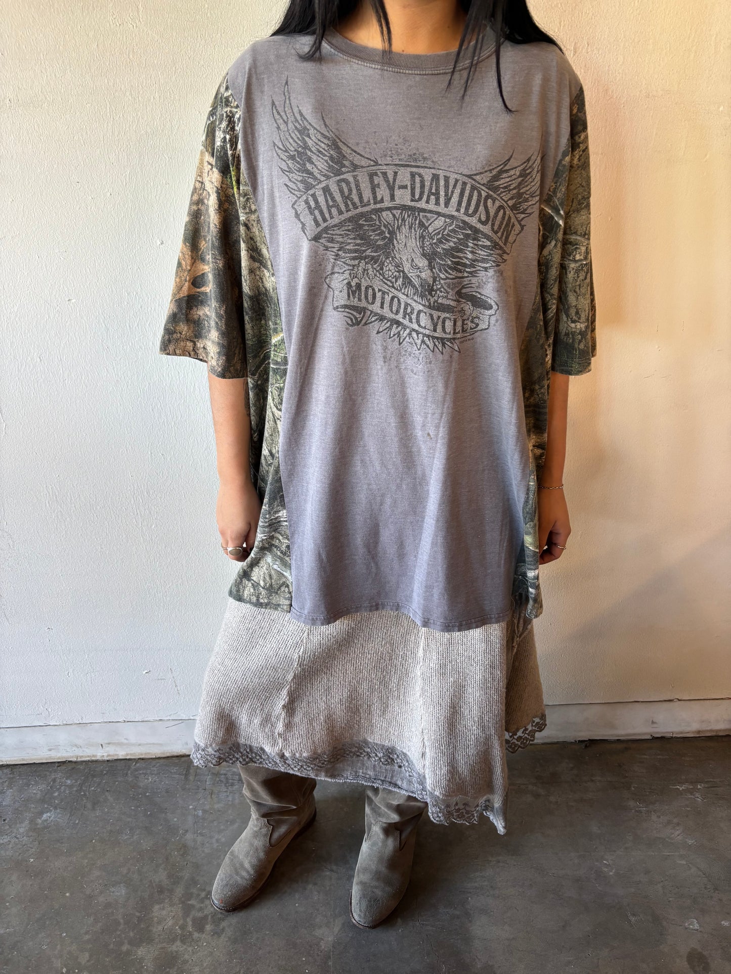 Reworked Harley Davidson Camo Shirt