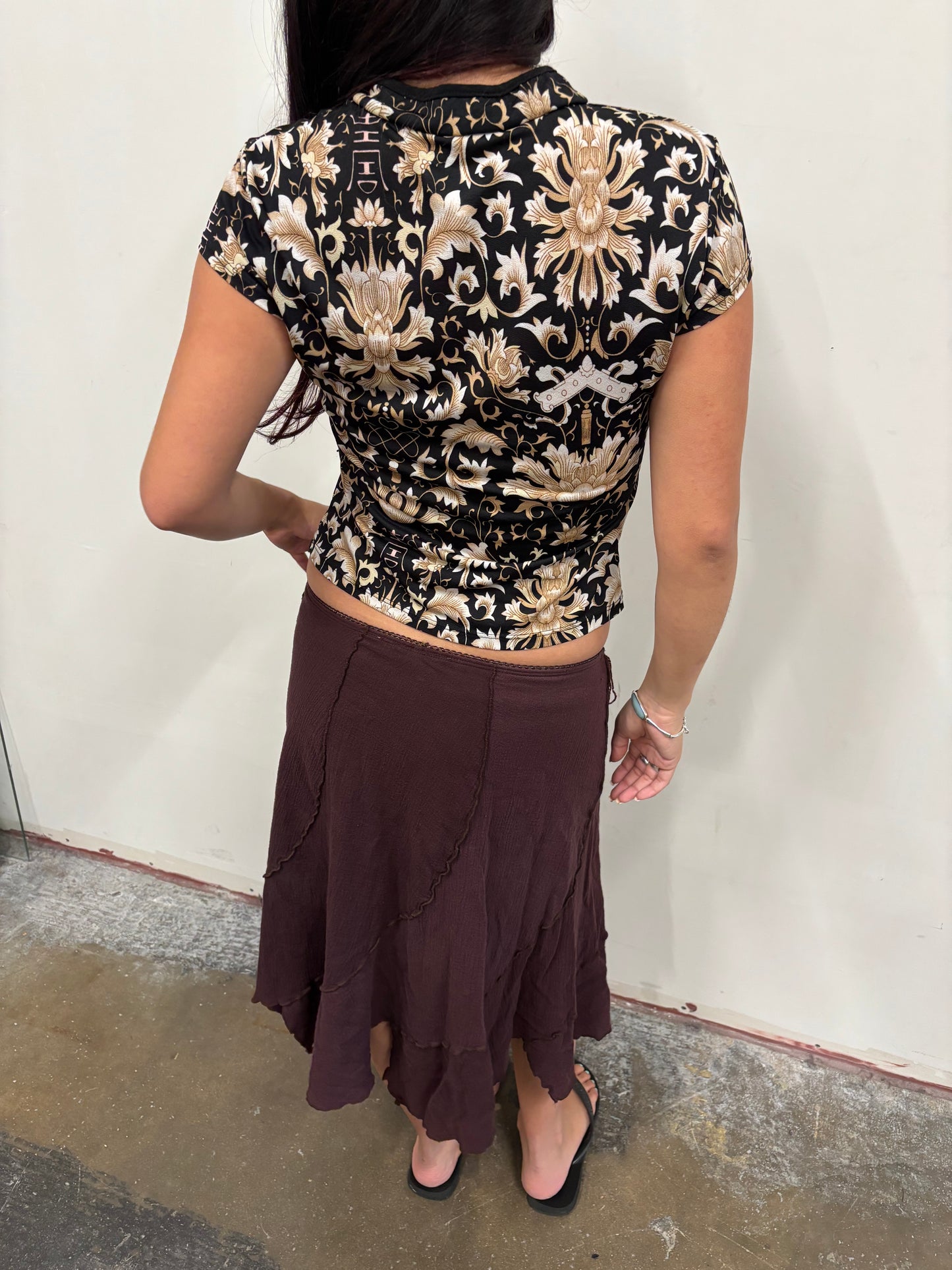 Rave Black Floral Top