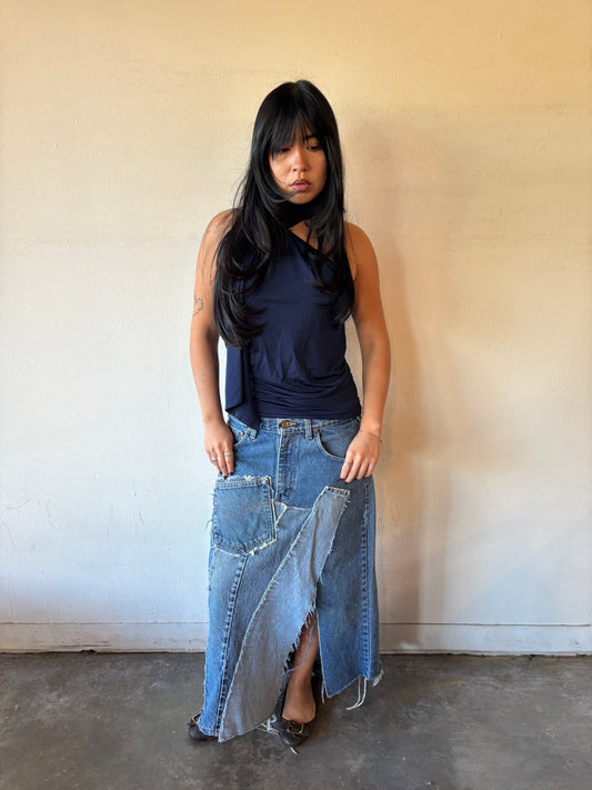 Reworked Carhartt Denim Patchwork Skirt