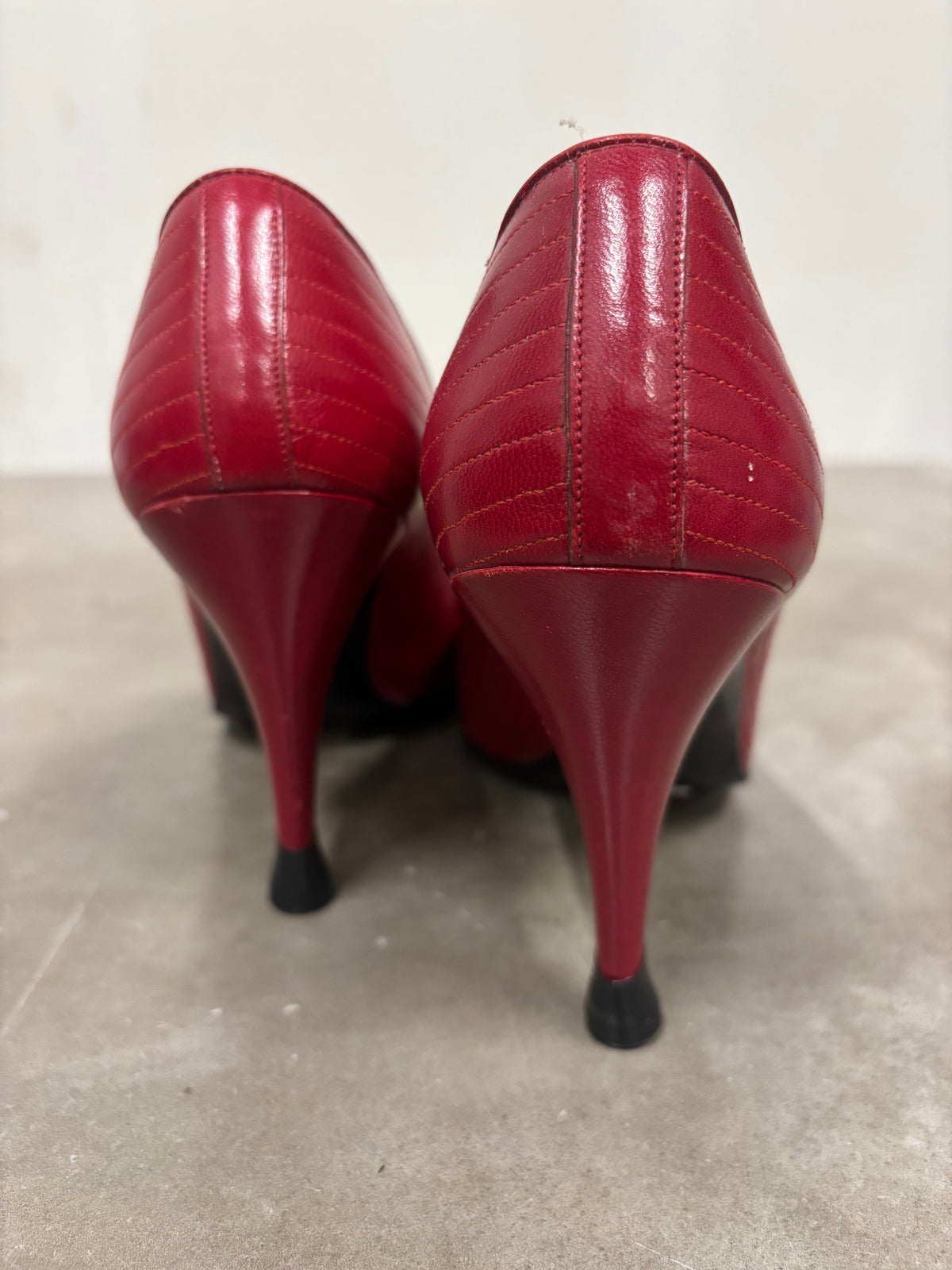 Vintage Red Charles J Kitten Heels