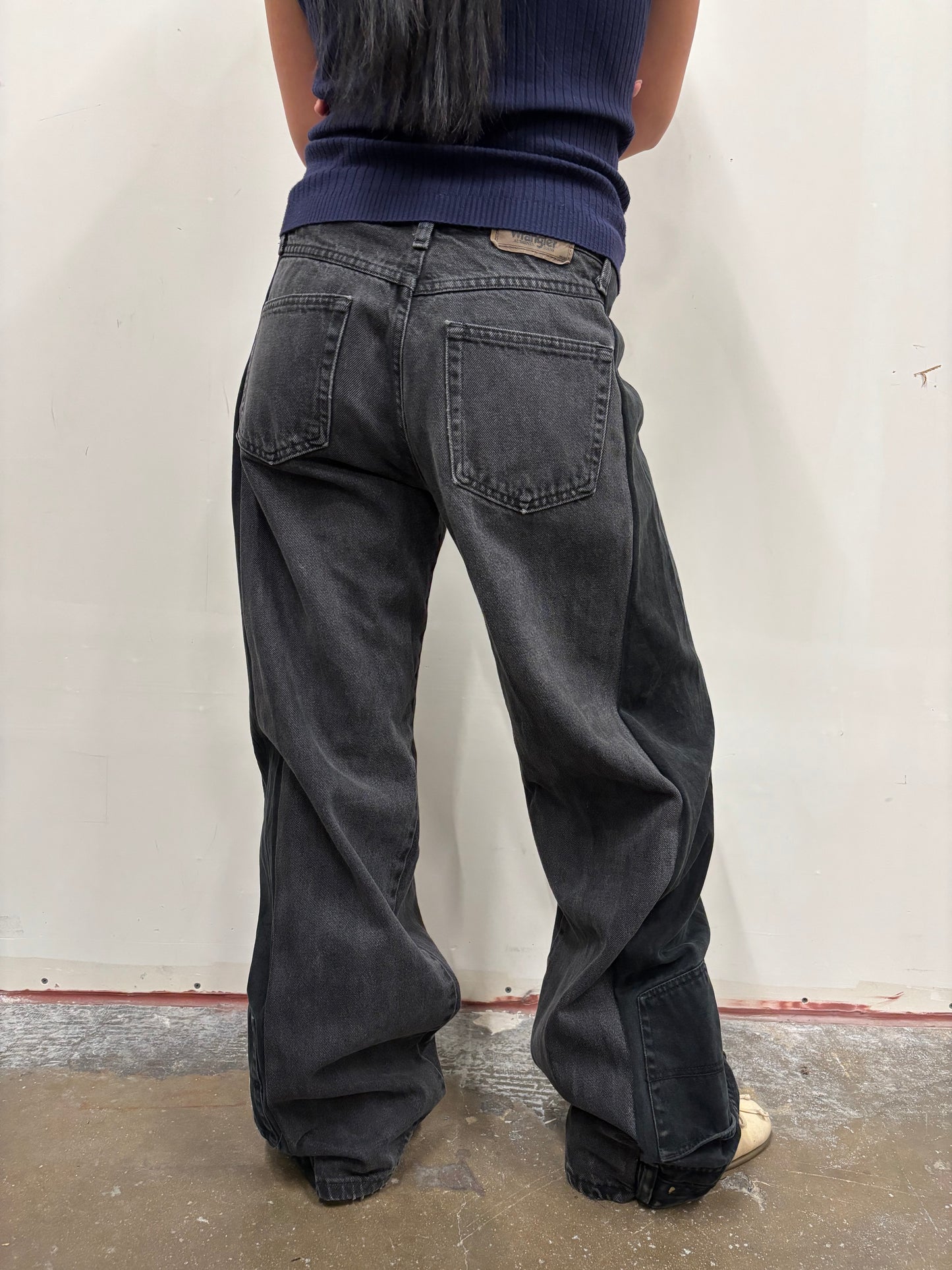 Reworked Wrangler Split Jeans