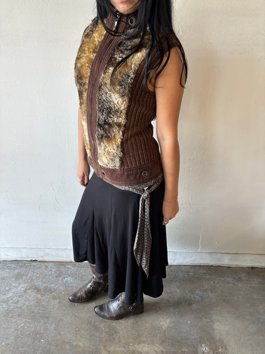 Vintage Brown Fur Vest