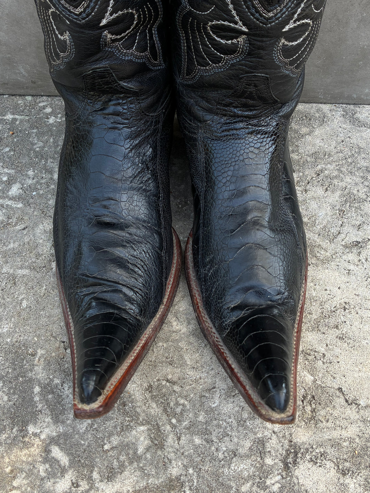 2000s Los Altos Ostrich Leg Pointy Cowboy Boots