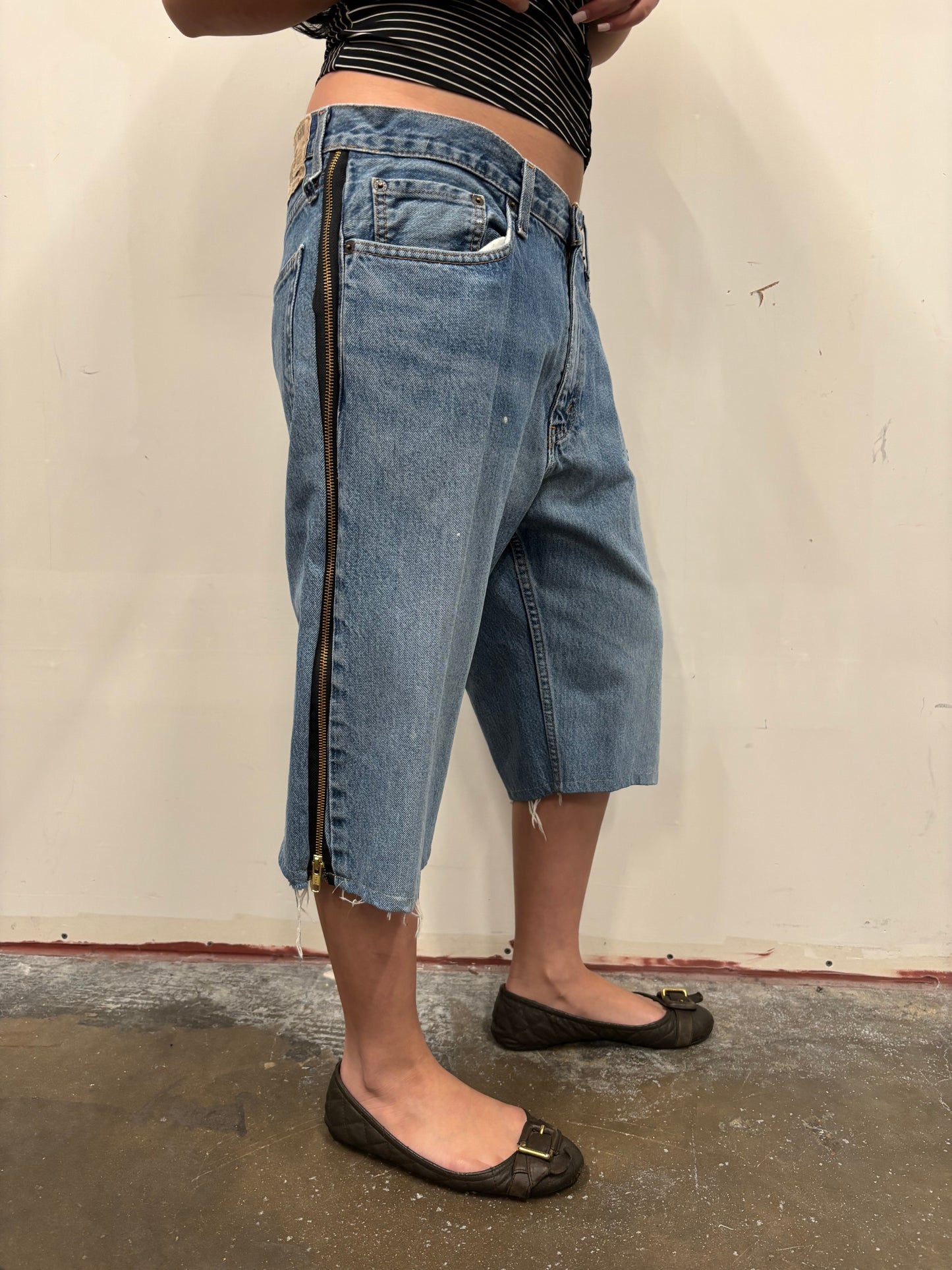 Eddie Bauer Denim Jorts W/ Zipper