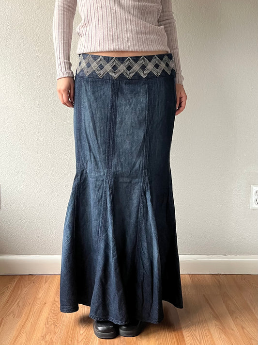 Vintage Bandolino Denim Maxi Skirt