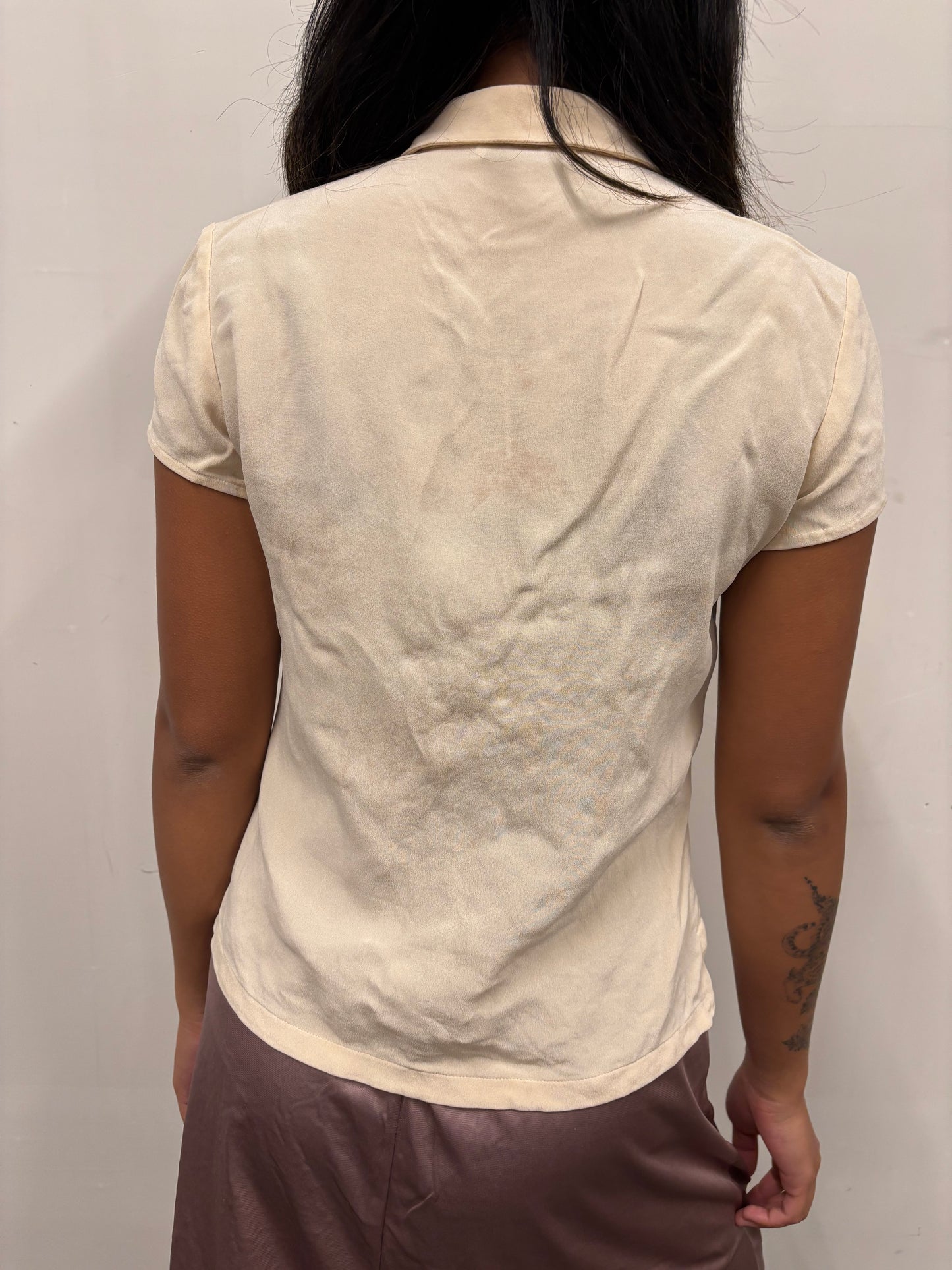 Ann Taylor Creme Sheer Top