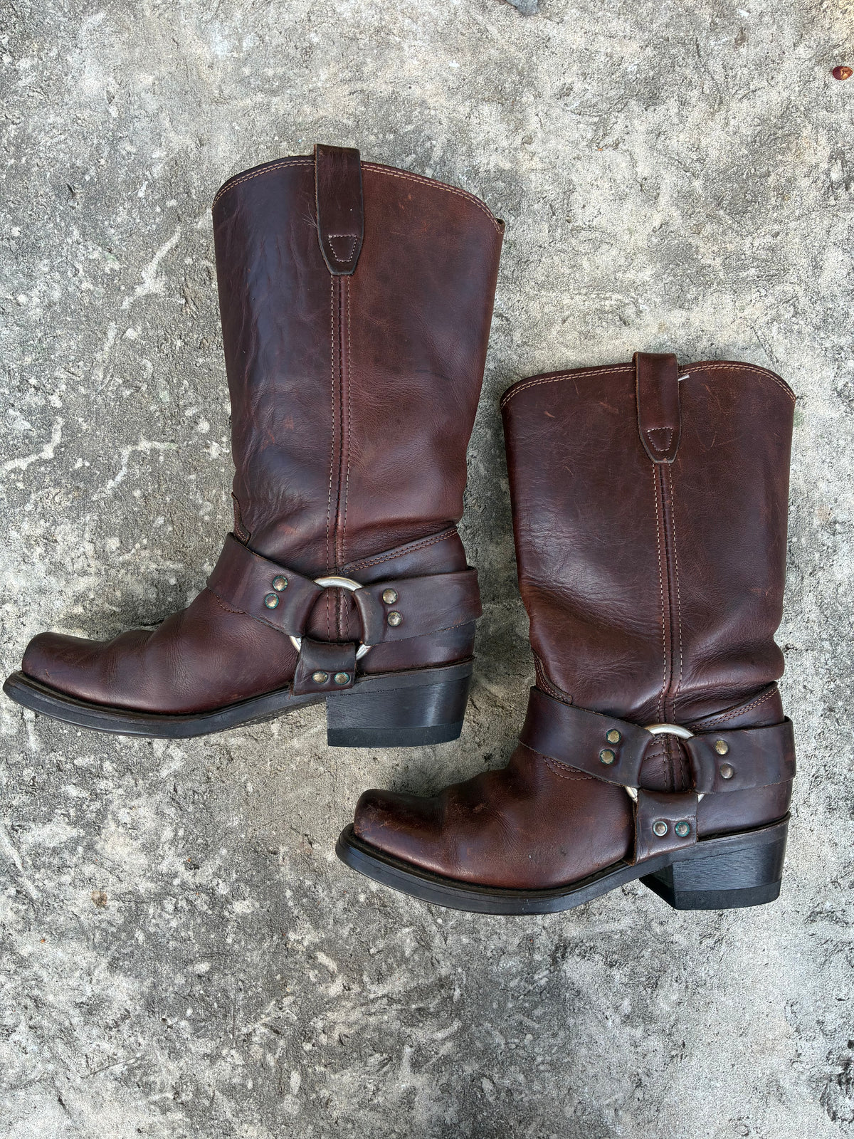Vintage Durango Brown Leather Harness Boots