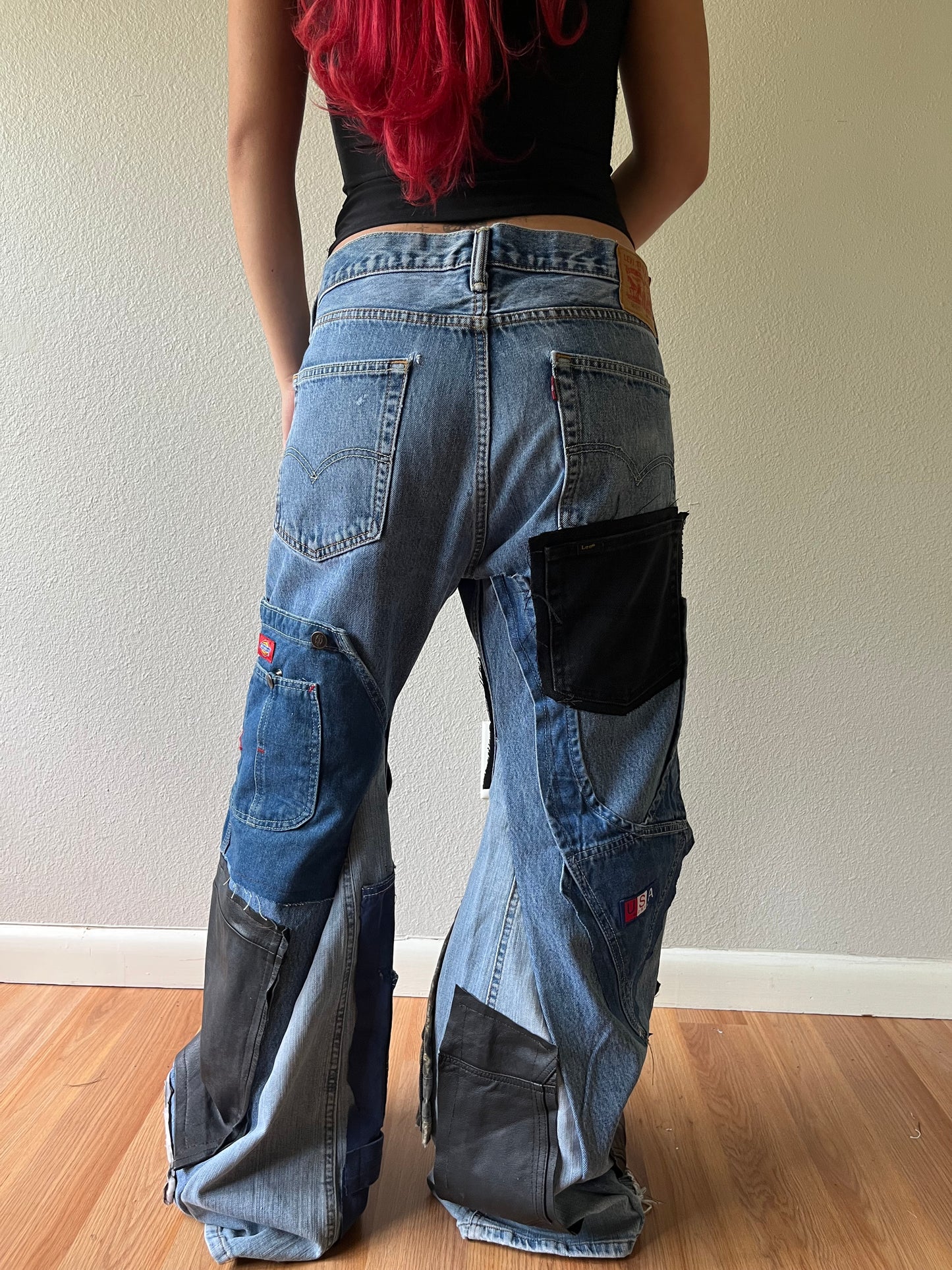 Reconstructed Levi’s Patchwork Denim Jeans