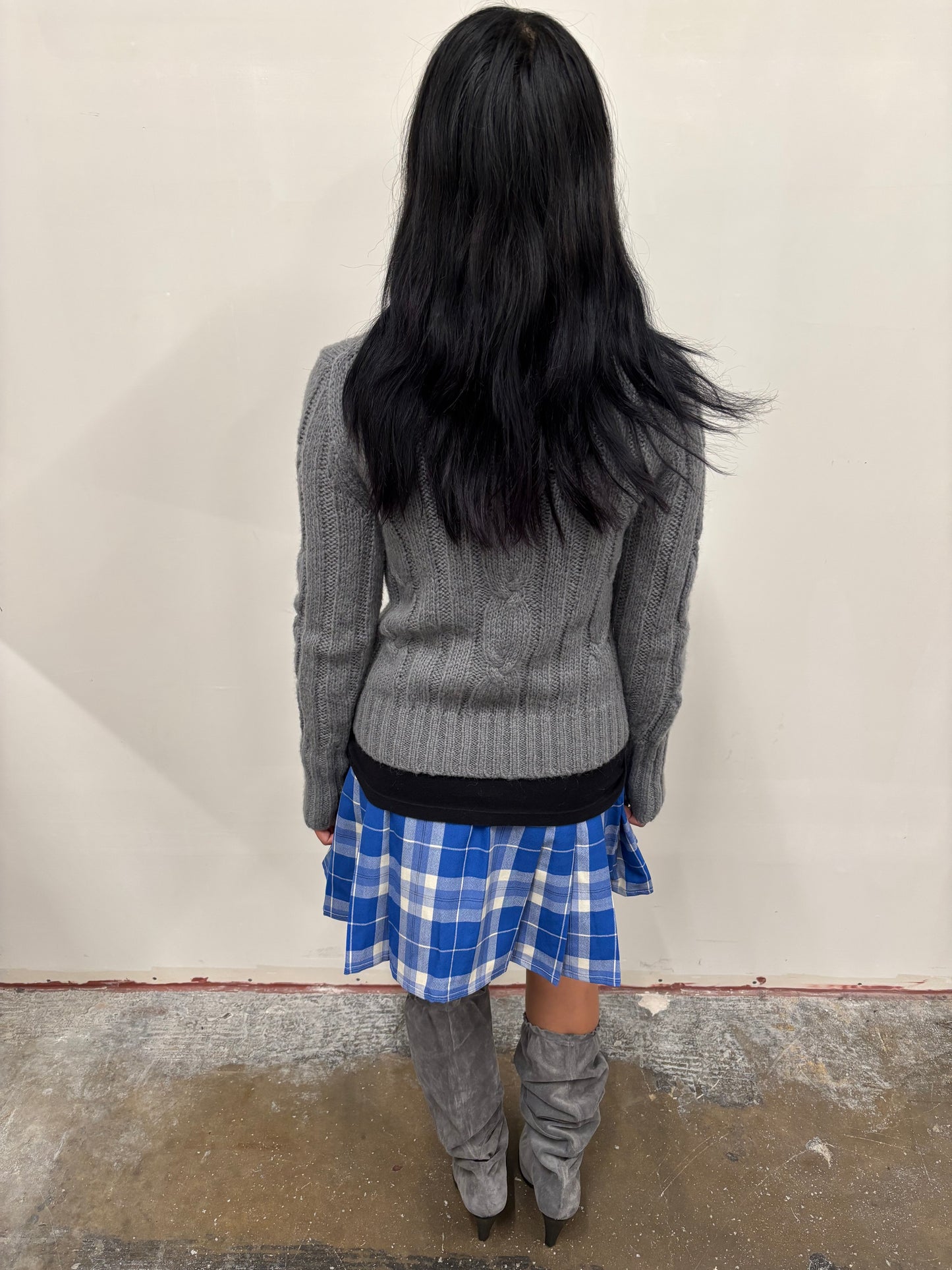 Blue Plaid Skirt