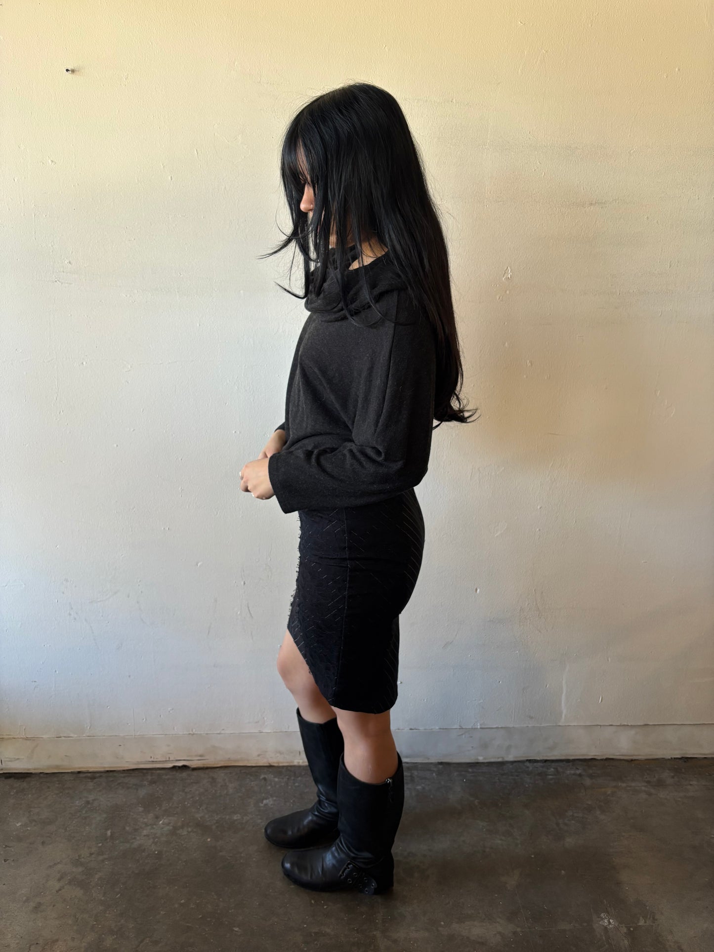 Vintage Laced Striped Pencil Skirt