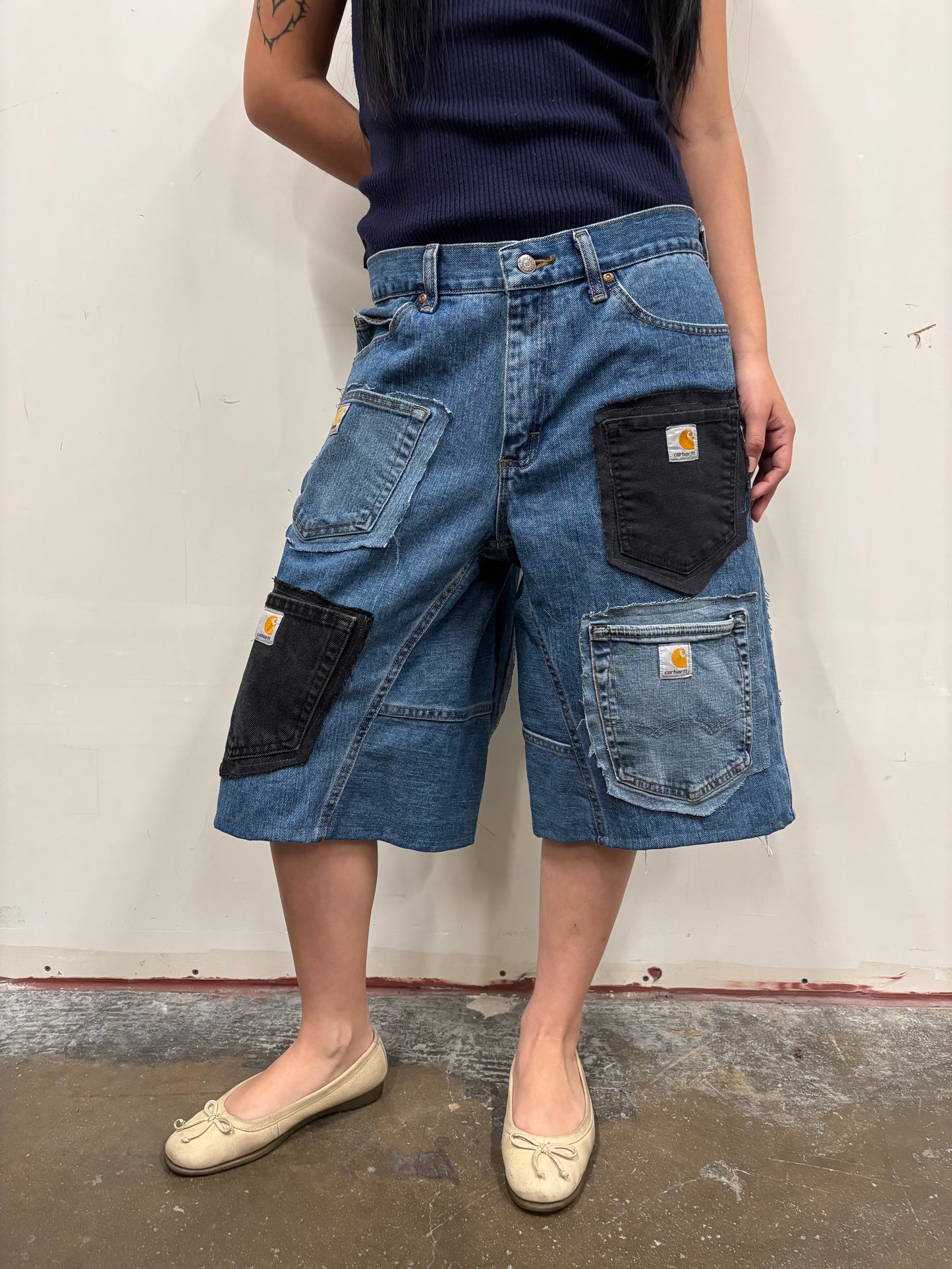 Reworked Lee Patchwork Jorts