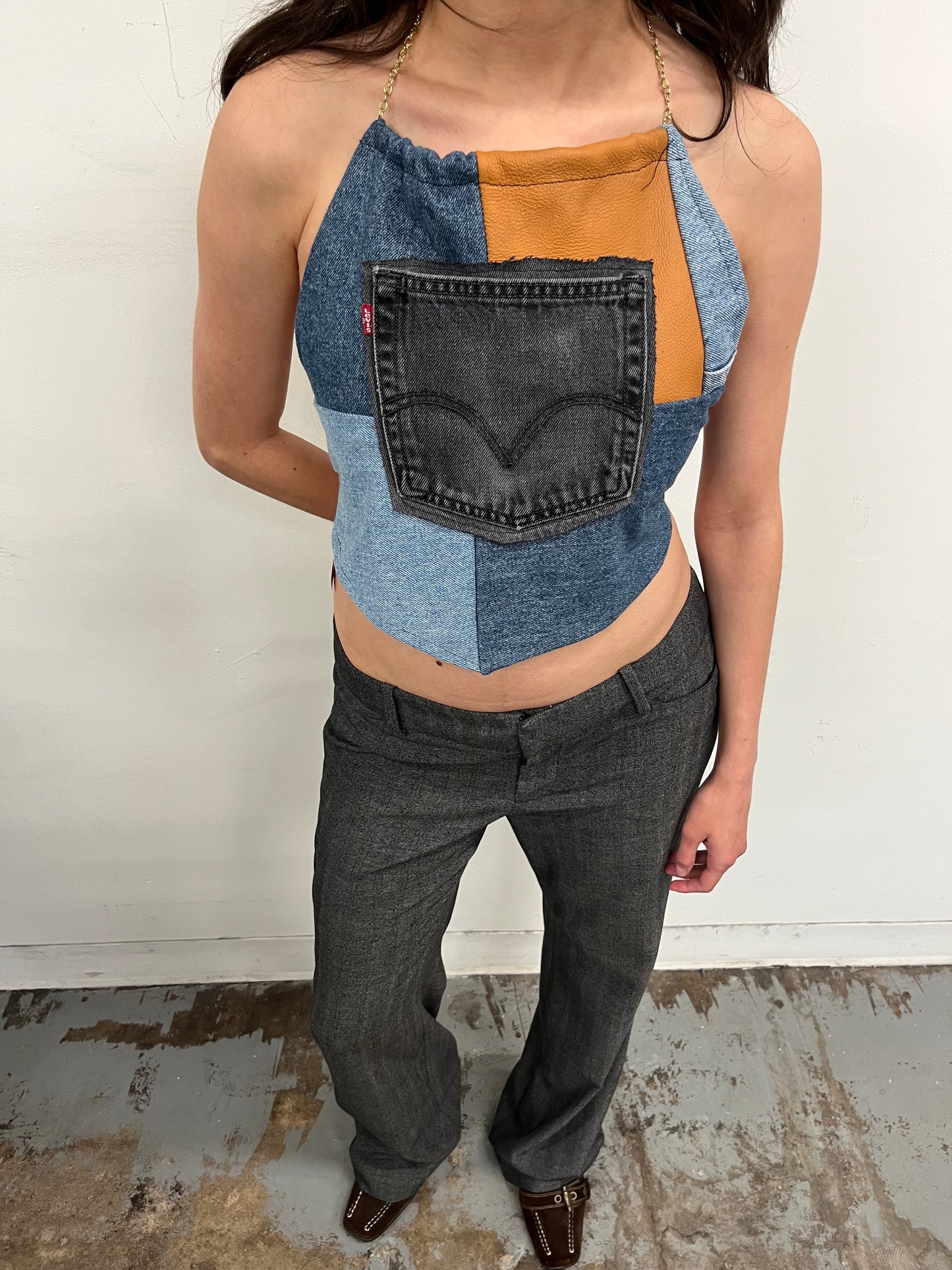 Reconstructed Levi’s Denim Halter Top