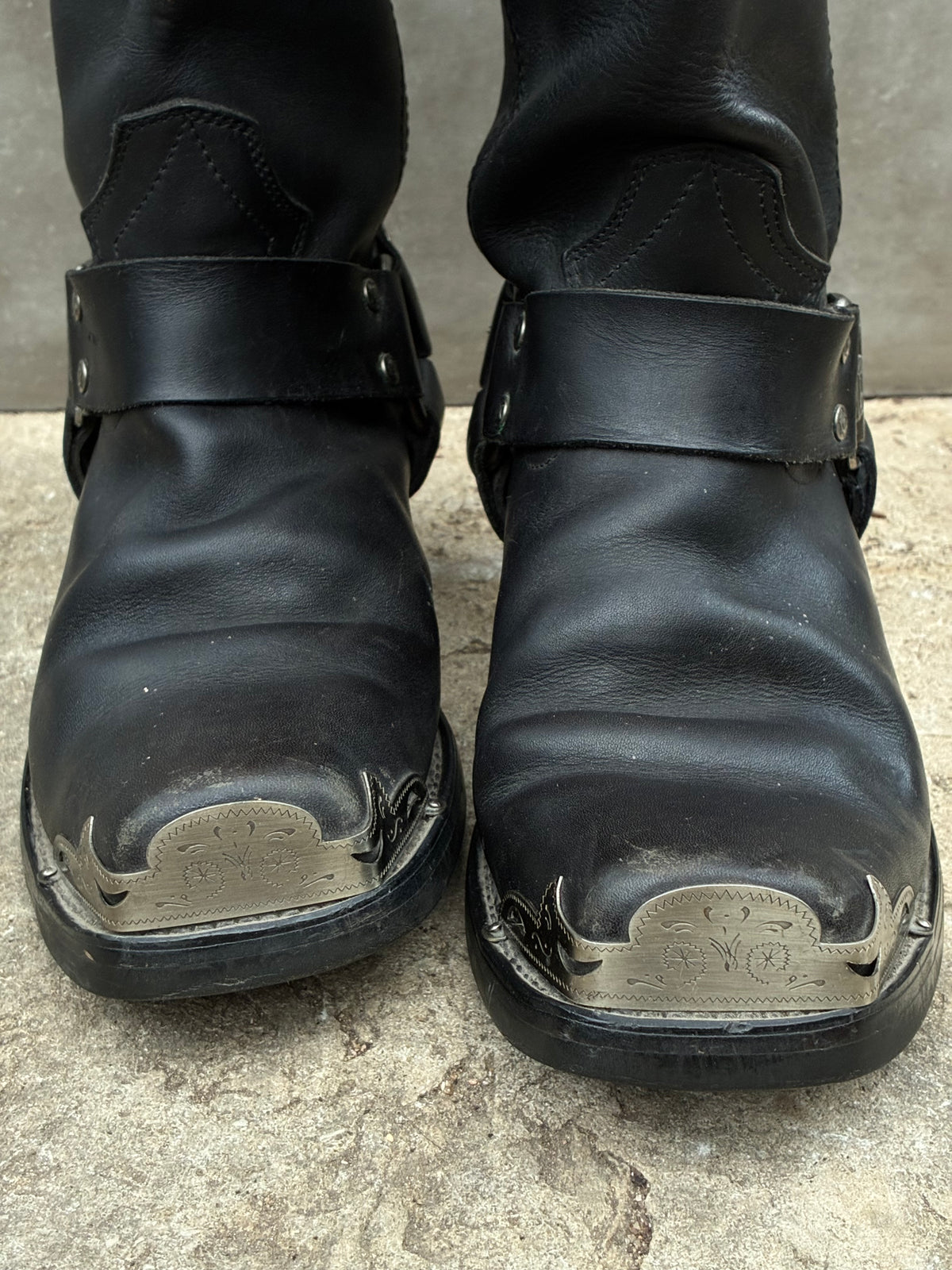 Vintage Black Durango Steel Harness Boots