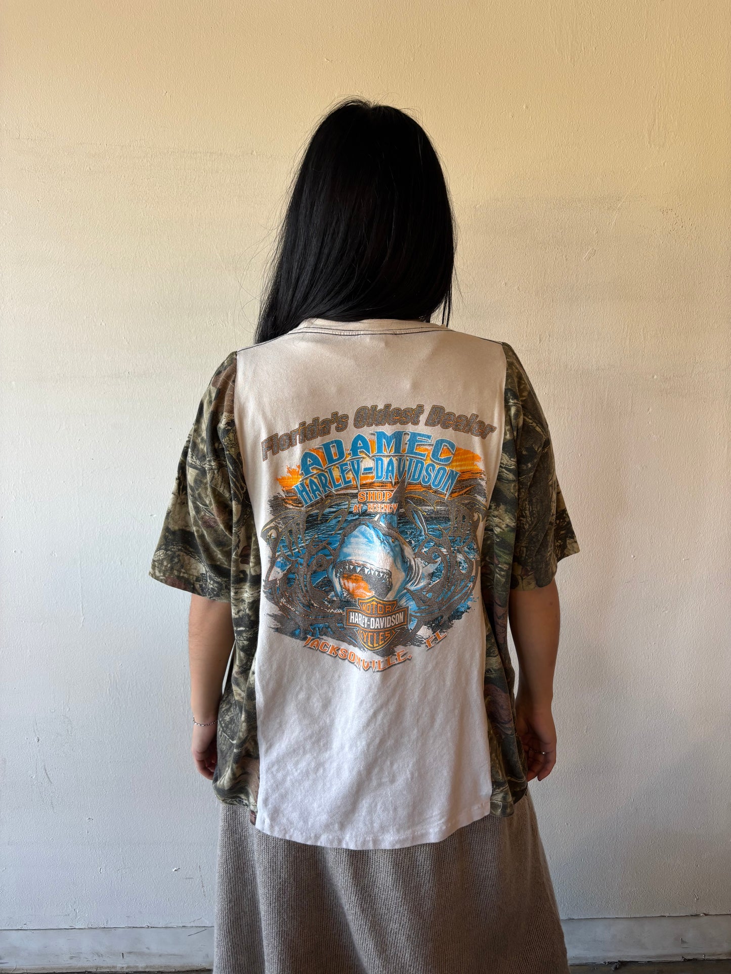 Reworked Harley Davidson Camo Shirt