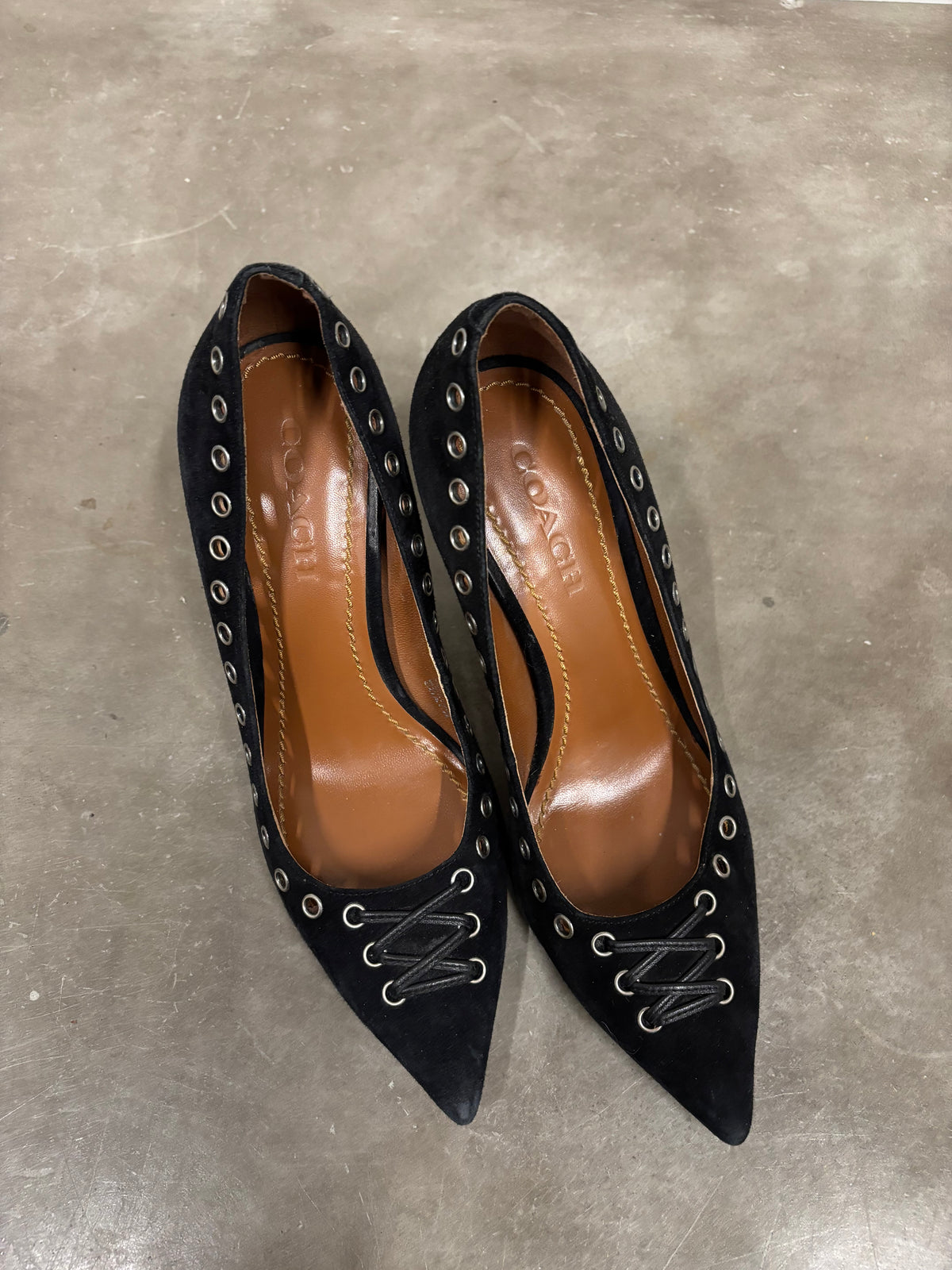 Coach Rivet Black Heels