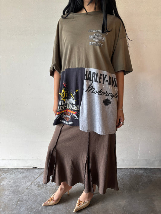 Reworked Harley Davidson Patchwork Shirt