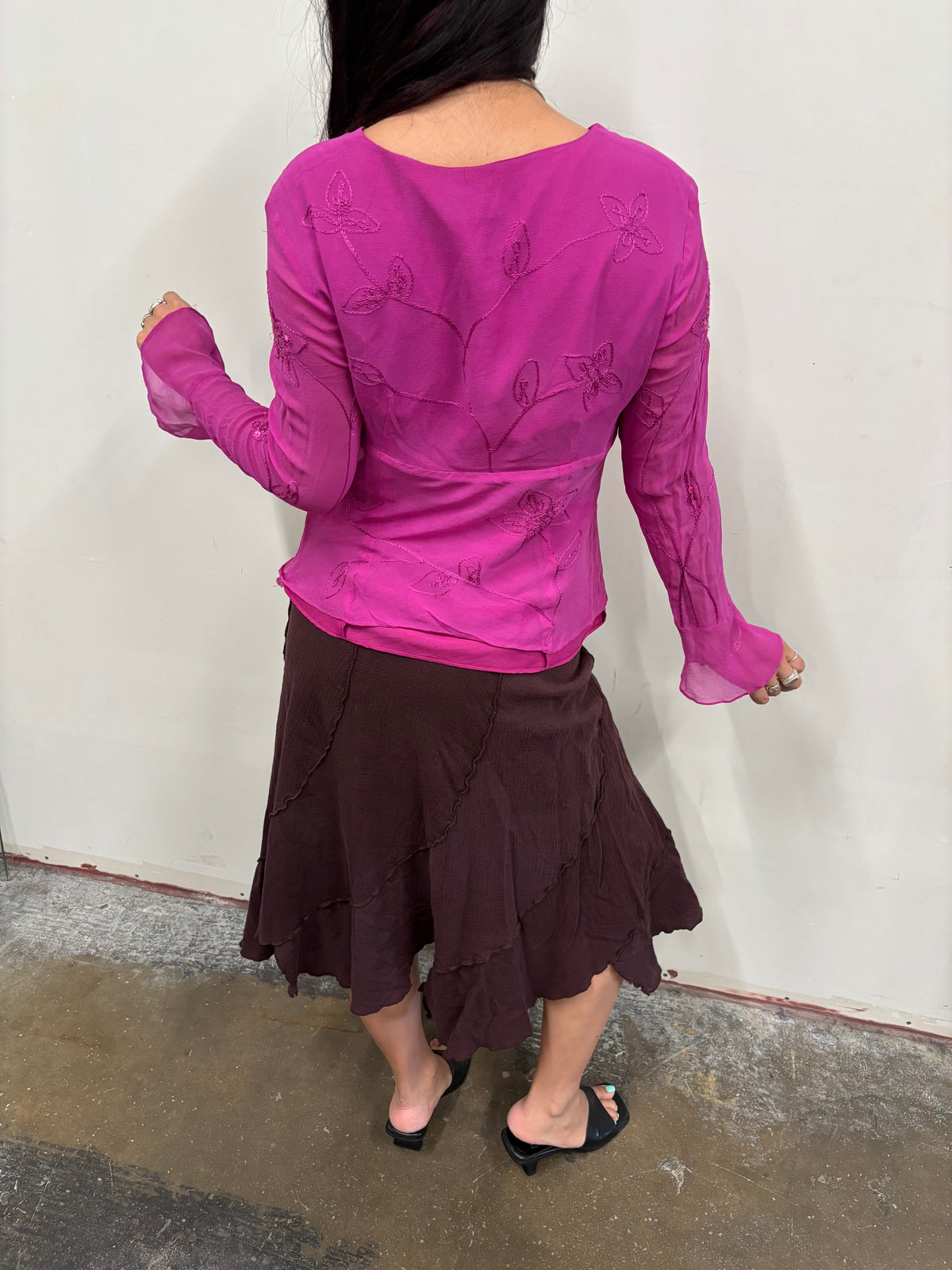 Ann Carson Beaded Silk Top
