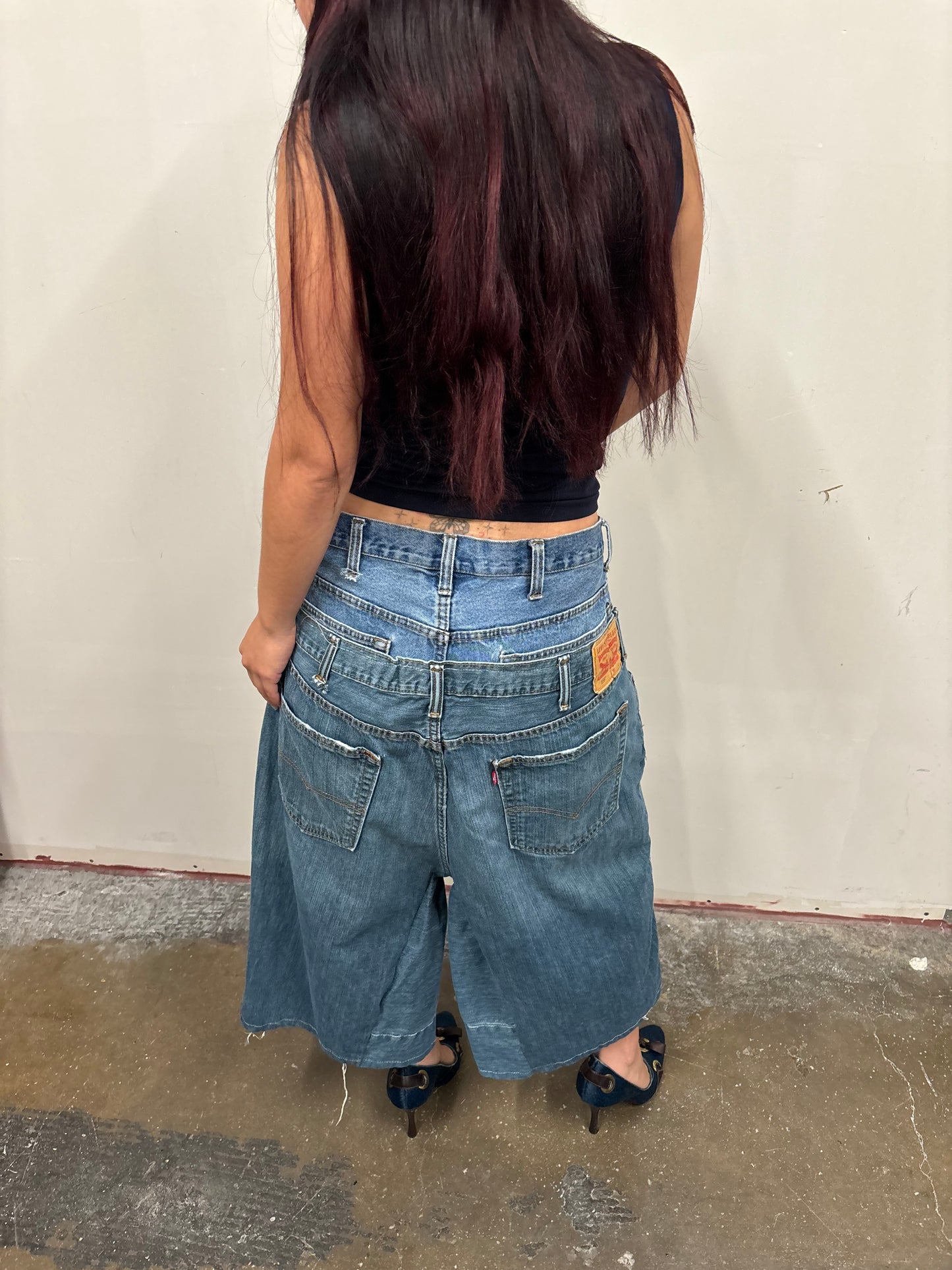 Reworked Double Denim Jorts