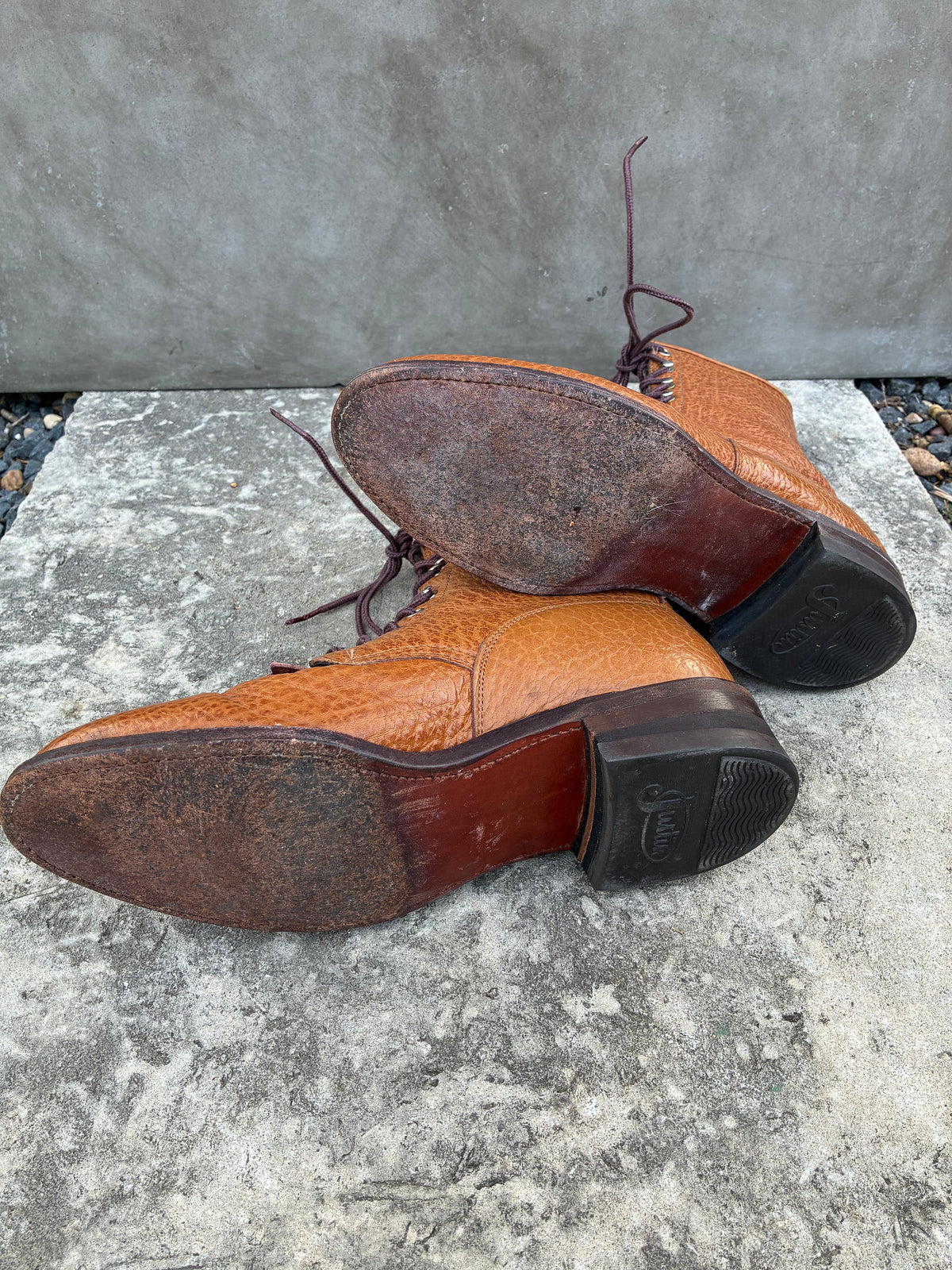 Vintage 80s Bullhide Justin Brown Lace Up Boots