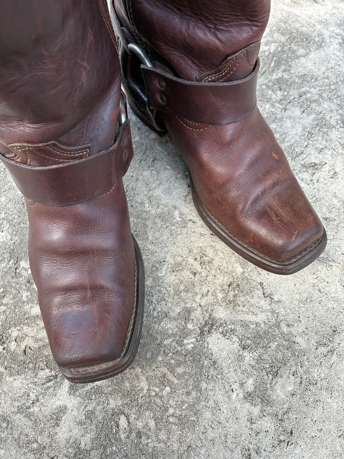 Vintage Durango Brown Leather Harness Boots