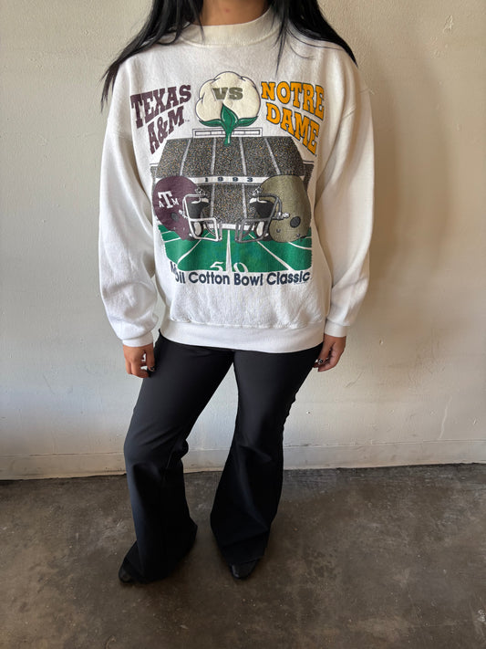 Vintage Texas A&M Vs. Notre Dame Crewneck