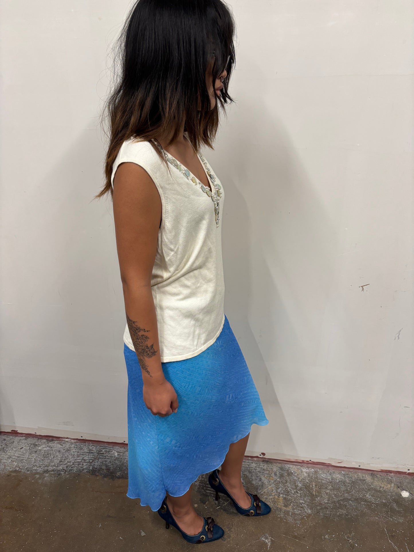 White Tank W/ Button Details