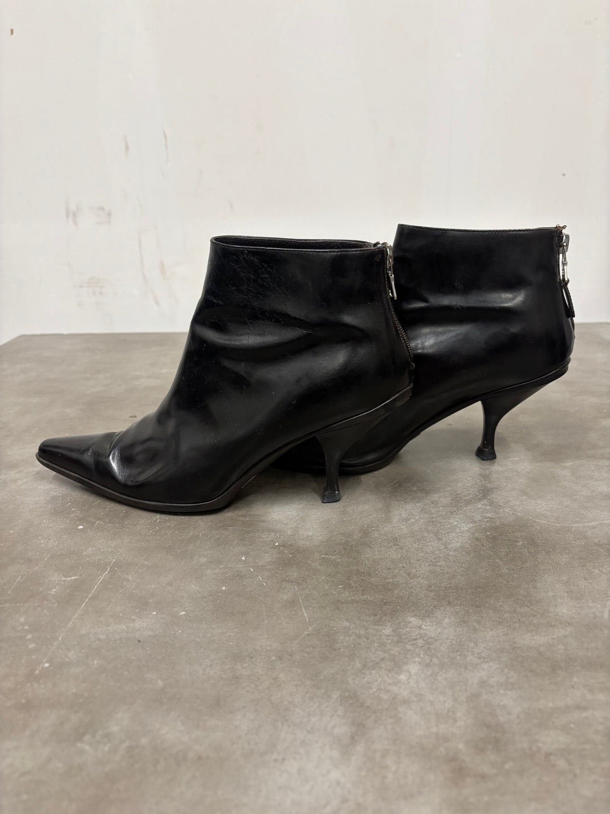 Vintage PRADA Black Heeled Ankle Boots