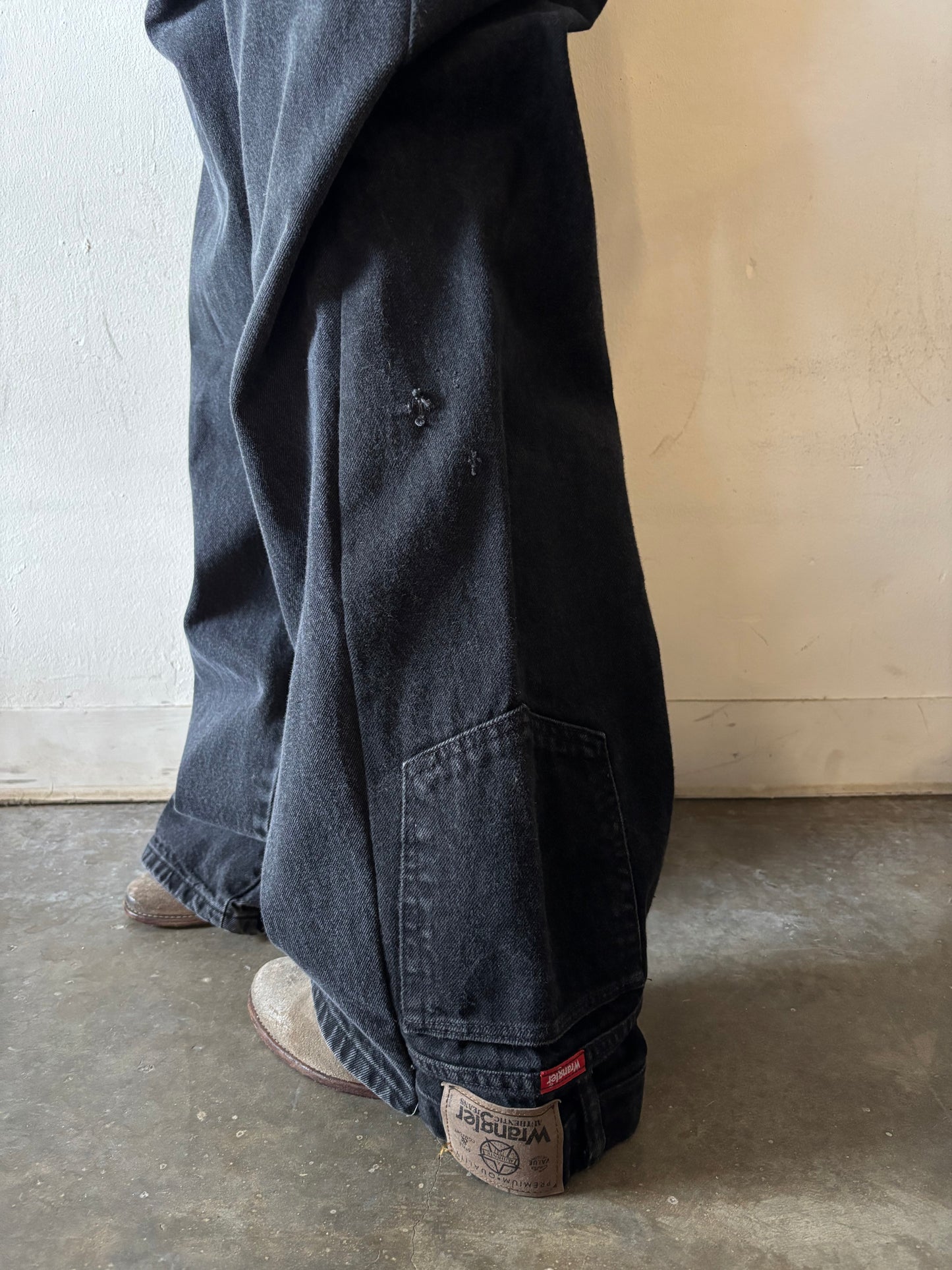 Reworked Black Split Jeans