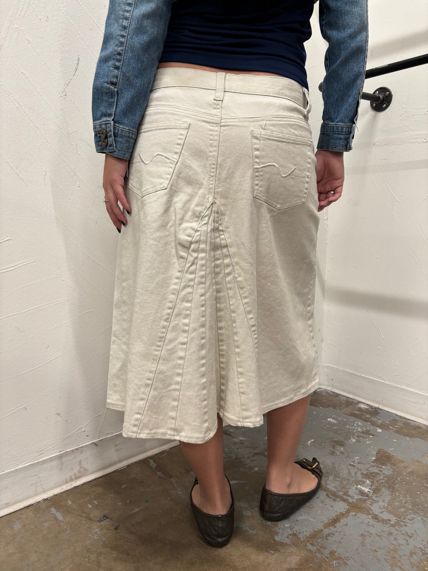 Vintage Goddess Jeans Midi Skirt