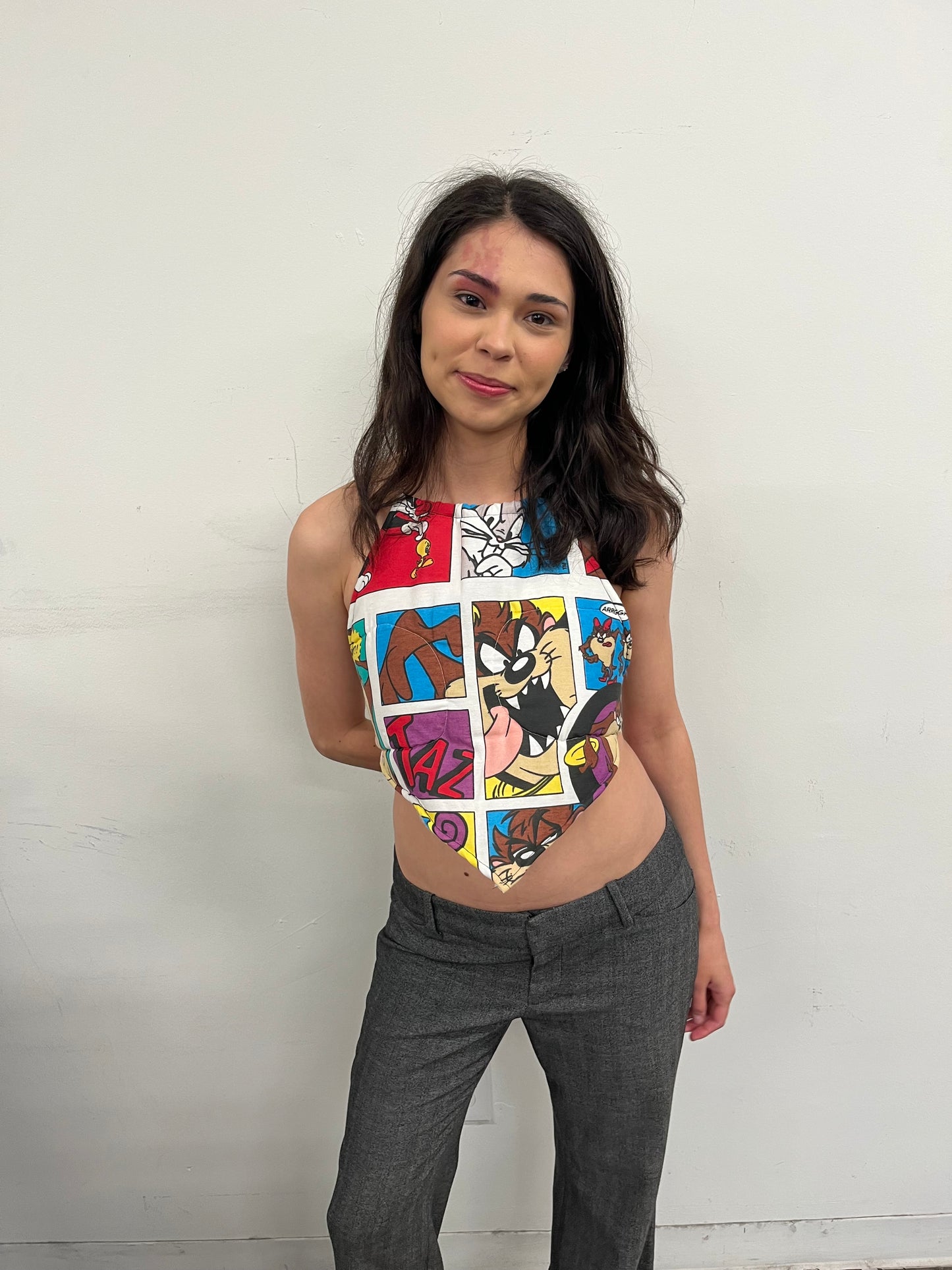 Reconstructed Looney Tunes Halter Top